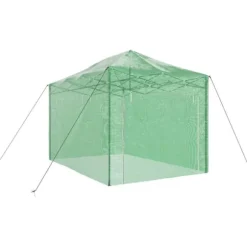 Walk-in drivhus med stålramme - Industrielt design | Størrelse: 280x410x315 cm | Farve: Grøn
