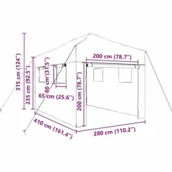 Walk-in drivhus med stålramme - Industrielt design | Størrelse: 280x410x315 cm | Farve: Grøn
