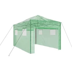 Walk-in drivhus med stålramme - Industrielt design | Størrelse: 290x430x315 cm | Farve: Grøn