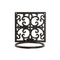 Wall Support for Hanging Flower Pots Home ESPRIT Dark brown Iron 18 x 17,5 x 18 cm