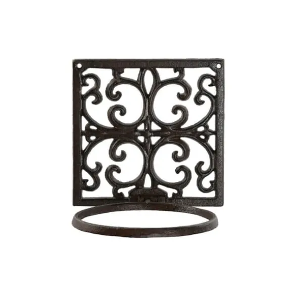 Wall Support for Hanging Flower Pots Home ESPRIT Dark brown Iron 18 x 17,5 x 18 cm