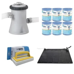 WAYS - Poolvedligeholdelse - Svømmebassinopvarmning & filterpumpe 1250 L/h & 6 filtre Type H &WAYS Skrubebørste