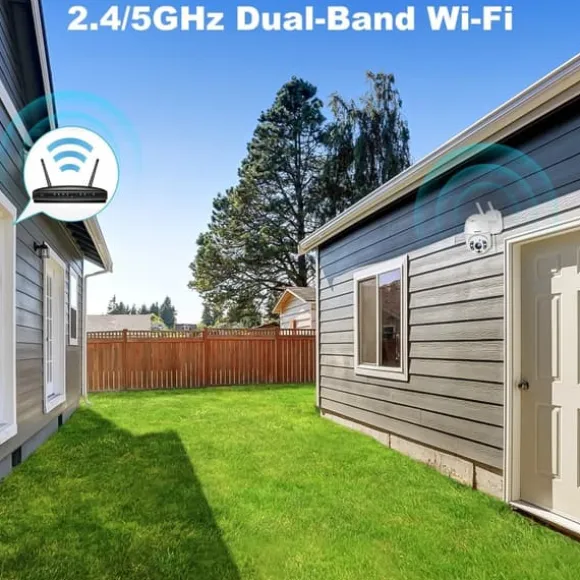 WiFi Sikkerhedskamera, 4MP Opløsning, Dual Band 2.4/5GHz, Digital Zoom 4X, PoE og DC Strømforsyning, Menneske- og Køretøjsdetektion