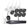 WiFi-sikkerhedskamerasystem, 5 MP NVR, AI menneskelig detektion, 8 kameraer, indbygget harddisk, ingen