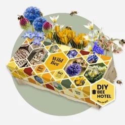 Wild Bee Hotel Box - 60 blomsterløg - Byg bihotel instruktion - Vinterhårdfør