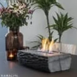 Woody bio-ethanol bordovn - humør pejs - Indendørs & Udendørs - Træ look - 2 KW varme
