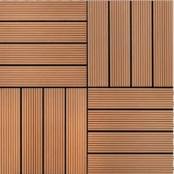 WPC fliser til terrasse - 11 stk. 30x30 cm | Farve: Brun | Areal: 1 m²