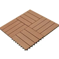 WPC fliser til terrasse - 11 stk. 30x30 cm | Farve: Brun | Areal: 1 m²