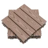 WPC terrassefliser - Kliksystem - 22-pak - 30×30 cm - 20 mm Tykkelse - Præget træstruktur - Bæreevne 500 kg - Mørk khaki