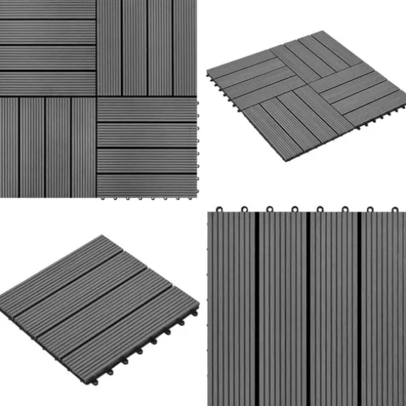 WPC-fliser 30 x 30 cm 11 stk. 1 m2 grå - Terrasseflise - Terrassefliser - Home & Living