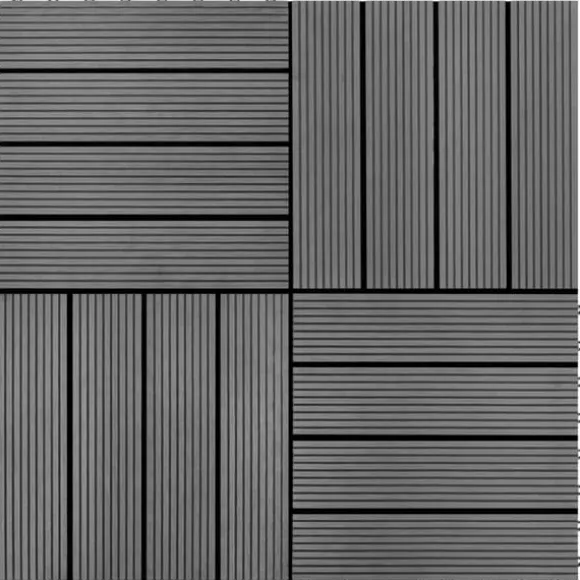WPC-fliser 30 x 30 cm 11 stk. 1 m2 grå - Terrasseflise - Terrassefliser - Home & Living