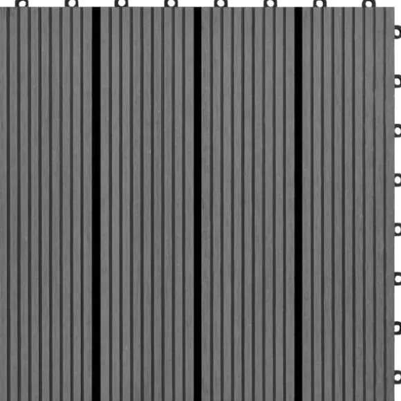 WPC-fliser 30 x 30 cm 11 stk. 1 m2 grå - Terrasseflise - Terrassefliser - Home & Living