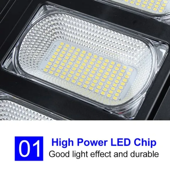 60W/120W/180W (60/120/180LED) 6500K Solpanel Gadelys IP66 Vandtæt +4 tilstande + Fjernbetjening,Udendørs Havegadevæglampe Sikkerhedsbelysning