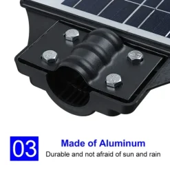 60W/120W/180W (60/120/180LED) 6500K Solpanel Gadelys IP66 Vandtæt +4 tilstande + Fjernbetjening,Udendørs Havegadevæglampe Sikkerhedsbelysning