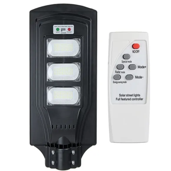 60W/120W/180W (60/120/180LED) 6500K Solpanel Gadelys IP66 Vandtæt +4 tilstande + Fjernbetjening,Udendørs Havegadevæglampe Sikkerhedsbelysning