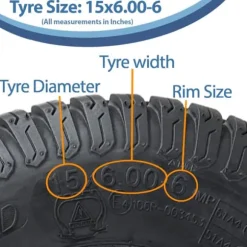20x10.00-8 & 15x6.00-6 Plæneklipperdæk 4ply Multi turf græs Wanda P332 Sæt med 4 stk.