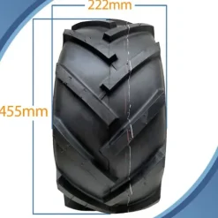 18x9.50-8 Dæk til industrianlæg med åben midte, spalte, rotovator og fælg - sæt med 2 stk.