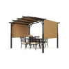 10x10 fod Udtrækkelig Pergola, Udendørs Buet Top Metal Pergola, med Baldakin