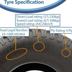 16x7.50-8 Græsdæk 4-lags Wanda P332 Turf Ride On Plæneklipperdæk (sæt med 4)