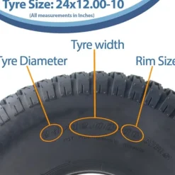 24x12.00-10 4-lags græsdæk til John Deere Gator plæneklipper 305/60-10 Utility P532