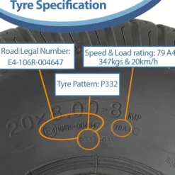 20x8.00-8 plæneklipperdæk 4ply Multi turf græs - plæneklipperdæk Wanda P332