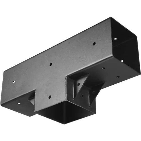 4x4 tommer Pergolabeslagssæt, Indvendig 3,5x3,5 3-vejs, Træarbejde Gør-det-selv-stolpe, 4 Stk-pakke