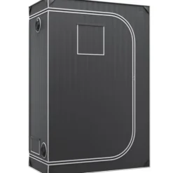 2x4 vækstshelter, 48'' x 24'' x 72'', højreflekterende 2000D Mylar med vindue, værktøjstaske og gulvbakke til indendørs planter.