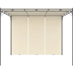 3x3m Havepavillon med gardin - Holdbar stålkonstruktion | Farve: Creme | Størrelse: 3x3x2,25 m