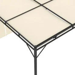 3x3m Havepavillon med gardin - Holdbar stålkonstruktion | Farve: Creme | Størrelse: 3x3x2,25 m