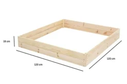 120x120x18 cm Bæredygtig Firkantet Havebed med Bunddug til Selvforsynende Liv