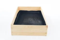 120x80x27 cm Fyrretræs Højbed med Bunddug til Alsidig Havebrug