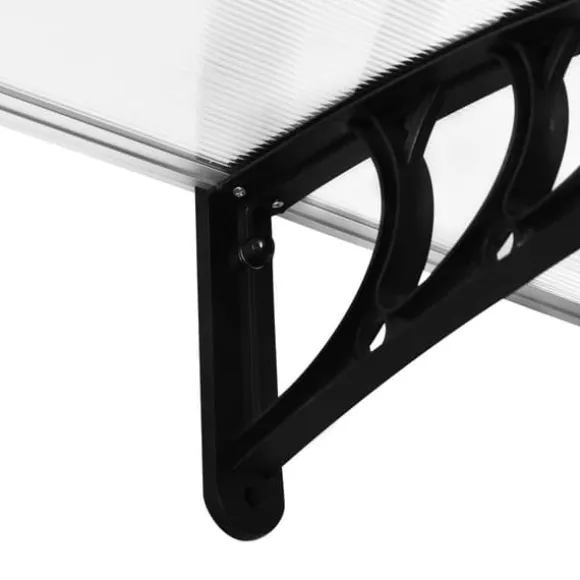 Yderdørstag 75x195x23 cm, 5 mm polykarbonat, sol- & regnbeskyttelse, aluminium, transparent