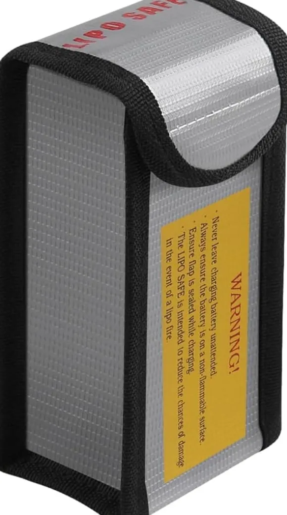 Yunique - Sikkerhedsetui til lipobatterier, 1 pc, flammehæmmende og anti-eksplosionsmateriale, dimensioner 125x64x50 mm - beskyttelsesetui til RC