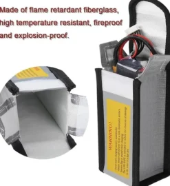 Yunique - Sikkerhedsetui til lipobatterier, 1 pc, flammehæmmende og anti-eksplosionsmateriale, dimensioner 125x64x50 mm - beskyttelsesetui til RC