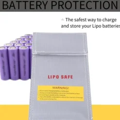 Yunique - Sikkerhedsetui til RC-batterier | Lipo Anti-eksplosion beskyttende etui | Brandsikker opladningsetui, størrelse 100x200mm