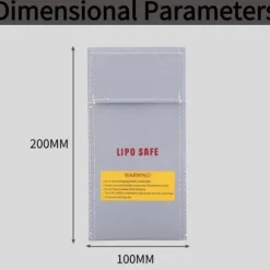 Yunique - Sikkerhedsetui til RC-batterier | Lipo Anti-eksplosion beskyttende etui | Brandsikker opladningsetui, størrelse 100x200mm
