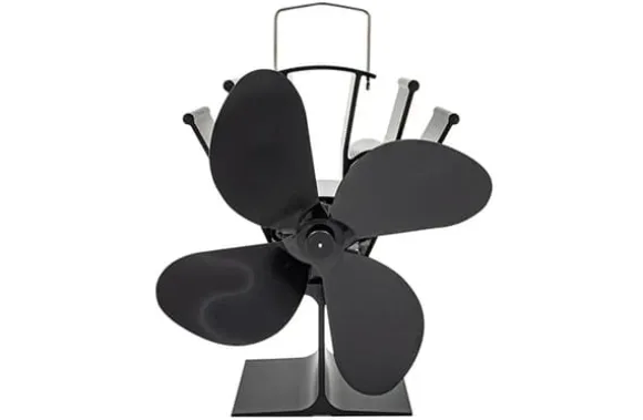 Zephyr 4-bladet pejseventilator, termoelektrisk, støjsvag, effektiv, til enhver pejs