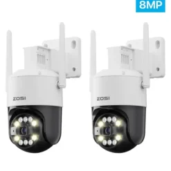 ZOSI CCTV Sikkerhedskamera, 8MP Ultra HD, AI Menneskeopdagelse,8MP UDEN TF-kort x 2