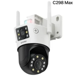 ZOSI WiFi PTZ Sikkerhedskamera, 8MP Opløsning, Dual-Lens Teknologi,C298 Maks